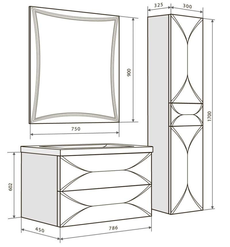 Шкаф-пенал 1MarKa Brio 30 подвесной