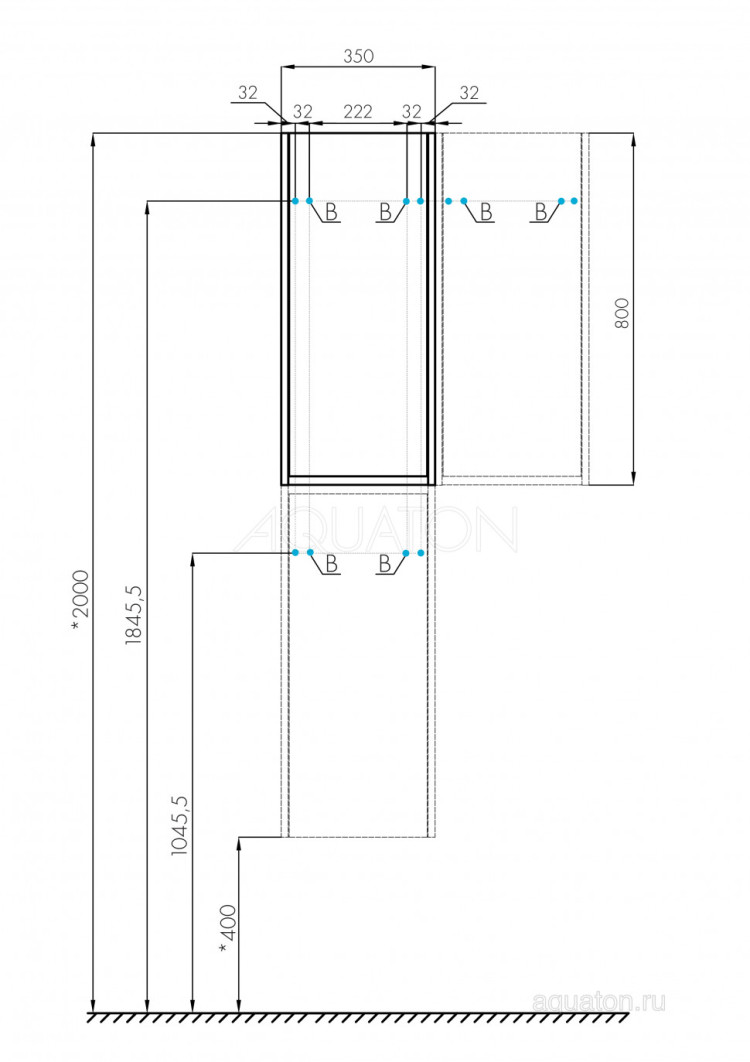 Шкафчик Aquaton Марти белый глянец/дуб эндгрейн 1A270203MY010