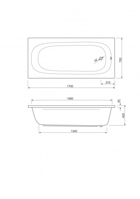Передняя панель для акриловой ванны для установки на ногах ( универсальный установочный комплект CZR-SCR-FIX-KIT приобретается отдельно) Cezares EMP-170-SCR-W37