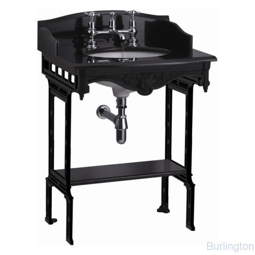 Гранитная столешница на 1,2 или 3 отверстия с подстольем из черного алюминия