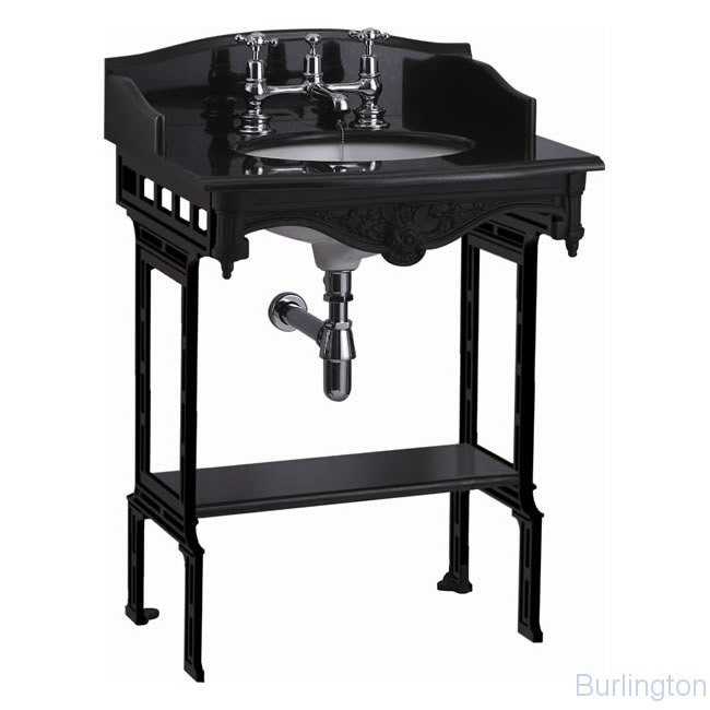 Гранитная столешница на 1,2 или 3 отверстия с подстольем из черного алюминия