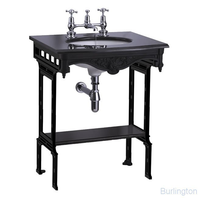 Гранитная столешница на 1,2 или 3 отверстия с подстольем из черного алюминия