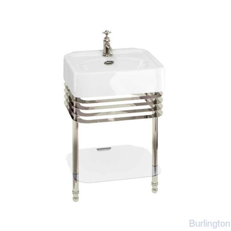 Раковина 600мм с подстольем, никель