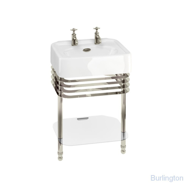 Раковина 600мм с подстольем, никель