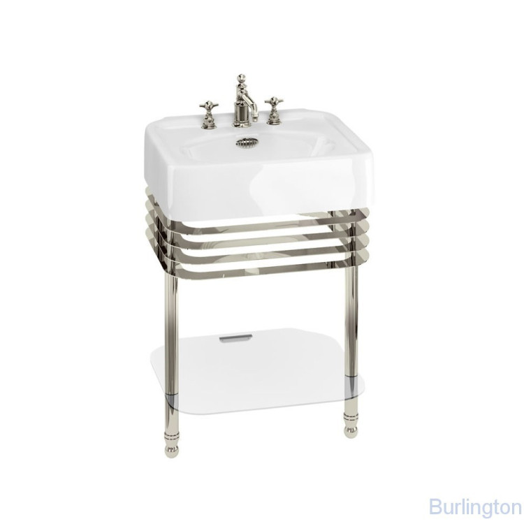 Раковина 600мм с подстольем, никель