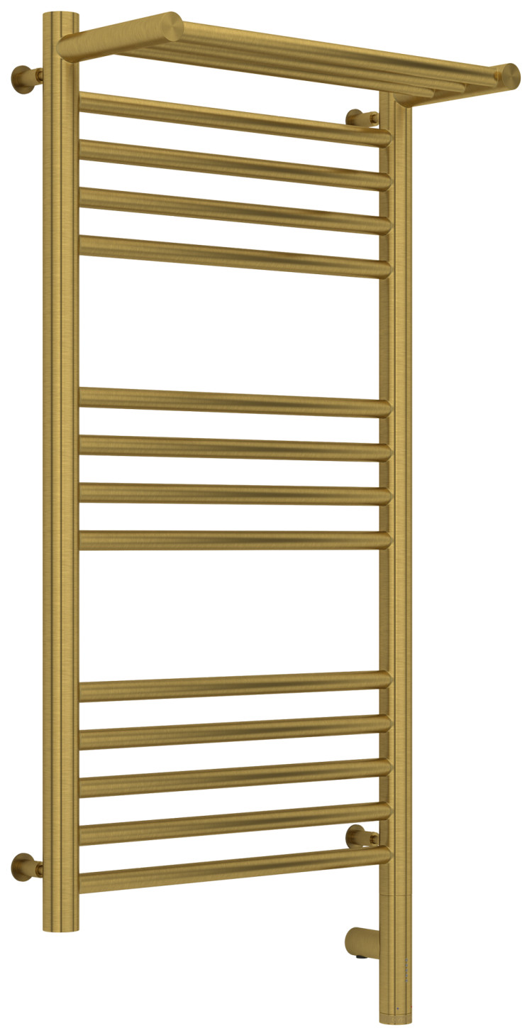 Полотенцесушитель электрический Сунержа Богема с полкой 3.0 800х400 / МЭМ правый Состаренная латунь