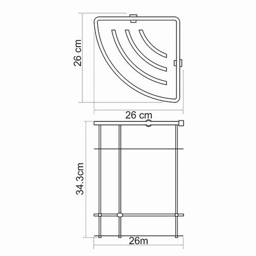 WasserKRAFT K-522 Полка металлическая двойная