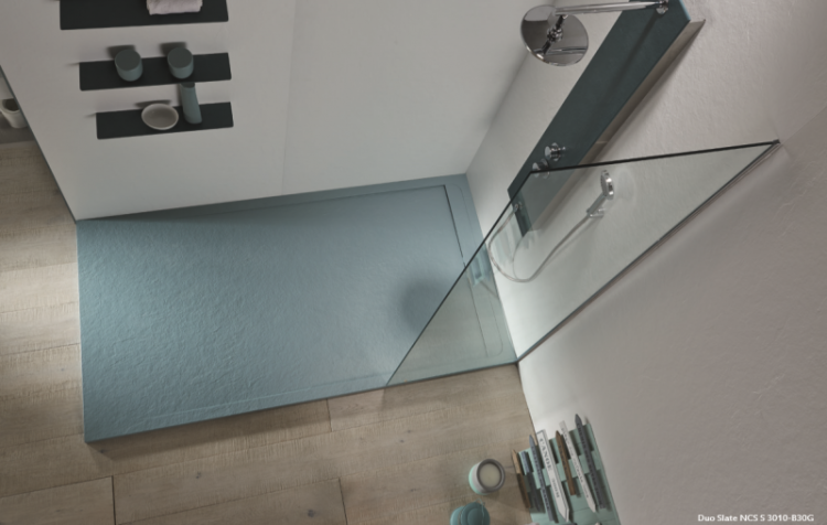 Поддон из искусственного мрамора (акрон) с сифоном и декоративной накладкой в комплекте Cezares PLATO_DUO_SLATE_90_NEGRO_120x90