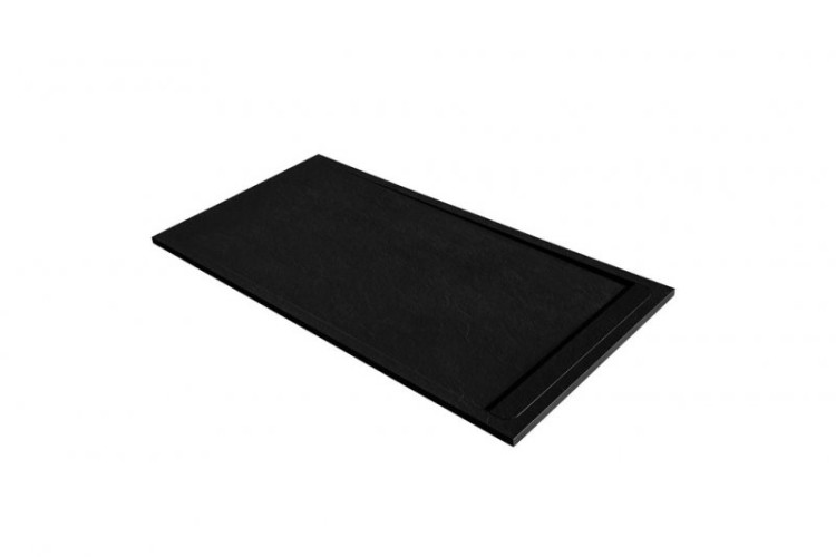 Поддон из искусственного мрамора (акрон) с сифоном и декоративной накладкой в комплекте Cezares PLATO_DUO_SLATE_90_NEGRO_120x90