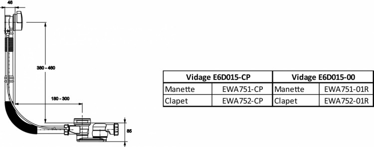 Ультратонкий слив Jacob Delafon ОБЩАЯ КАТЕГОРИЯ E6D015-00