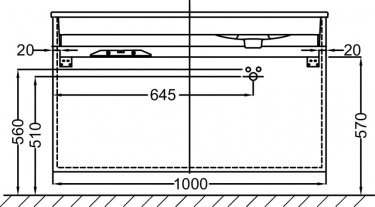 Мебель для раковины-столешницы 100 см, серый антрацит Jacob Delafon VOX EB2045-RA-442