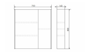 Зеркальный шкаф Comforty Женева 75