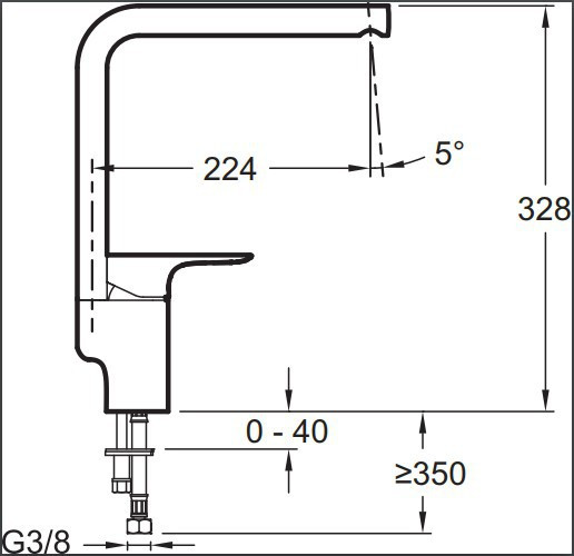 Смеситель для кухни Jacob Delafon Aleo E72360-CP