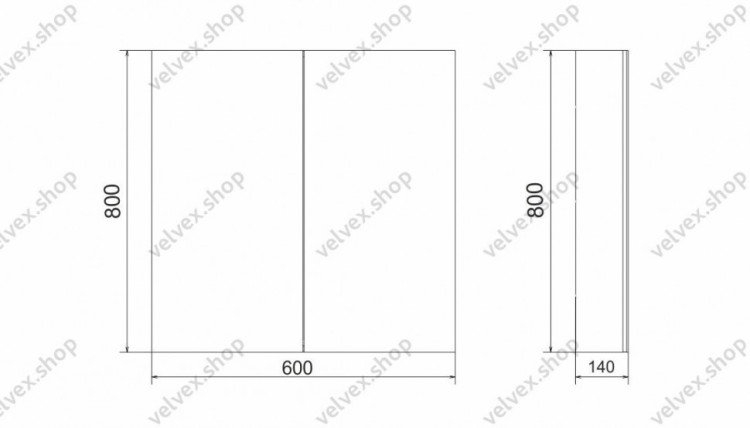 Зеркальный шкаф Velvex Klaufs 80