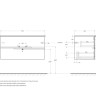 База под раковину подвесная с двумя выкатными ящиками, 770x450x500 Cezares DUET-800-2C-SO-BO
