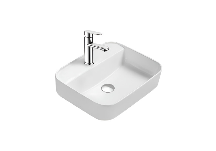 Раковина накладная для установки на столешницу Aquatek ВЕГА  AQ5506-MW 500*395*140, с отверстием под смеситель, матовый белый