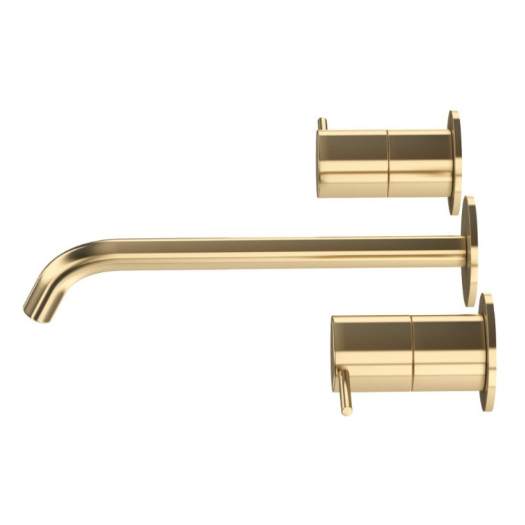 Смеситель для раковины встраиваемый, на три отверстия с тонкими ручками Cezares LEAF-BLI3L-L-SS