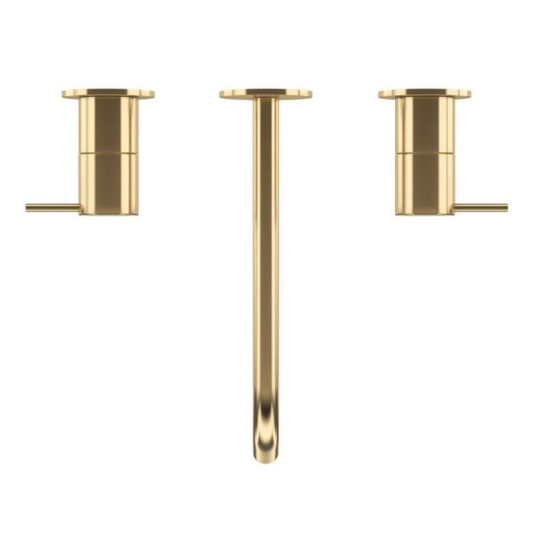 Смеситель для раковины встраиваемый, на три отверстия с тонкими ручками Cezares LEAF-BLI3L-L-SS