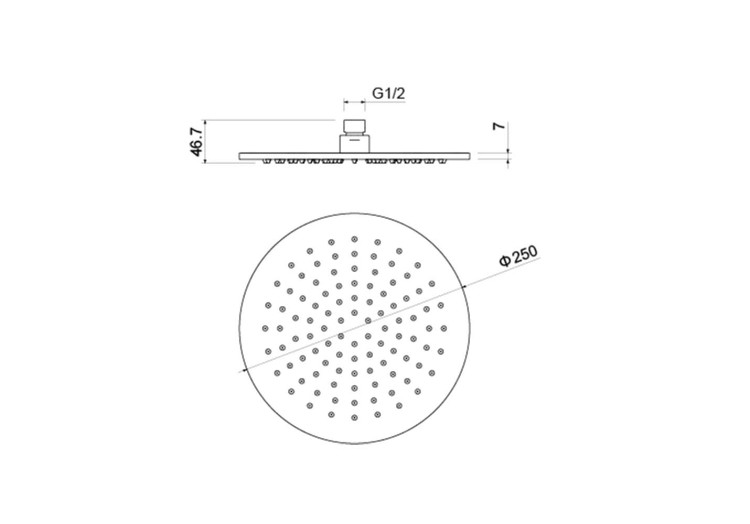Круглый верхний душ 250*7 мм Aquatek AQ2077CR