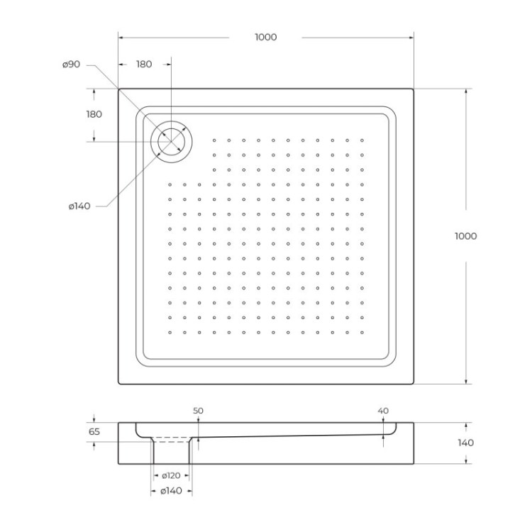 Акриловый поддон BELBAGNO TRAY-BB-A-100-15-W Cezares TRAY-BB-A-100-15-W