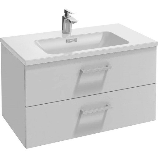 Тумба под раковину Jacob Delafon Vox 80 подвесная 2 ящика прямоугольные ручки