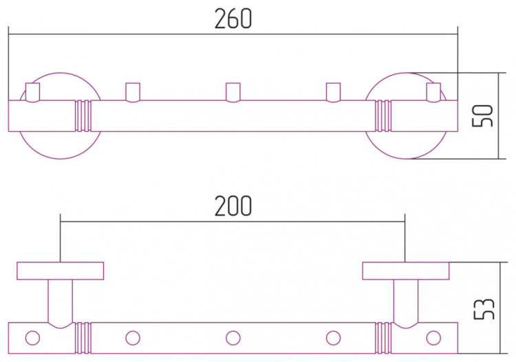Вешалка Сунержа Каньон - 5 крючков / L 260 Золото
