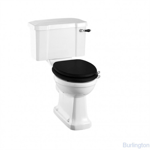 Унитаз-моноблок с черной керамической ручкой слива, бачок 51см