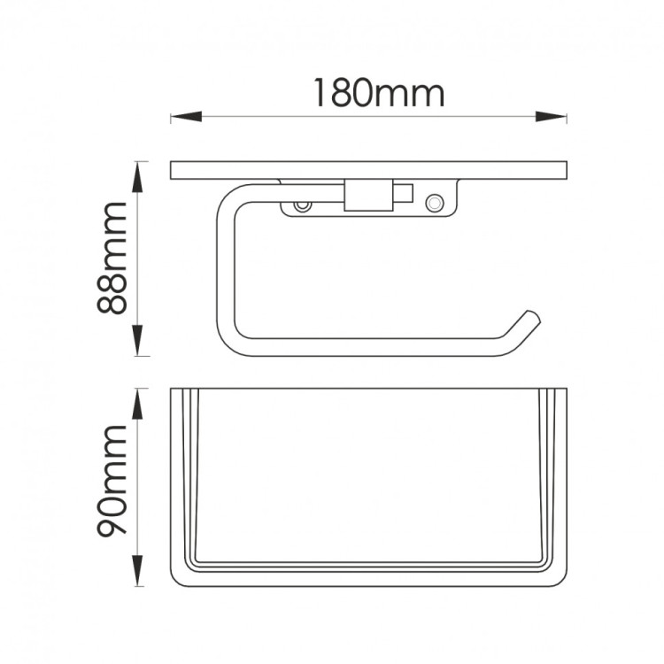 WasserKRAFT NEW K-1625 Держатель туалетной бумаги с полочкой для телефона