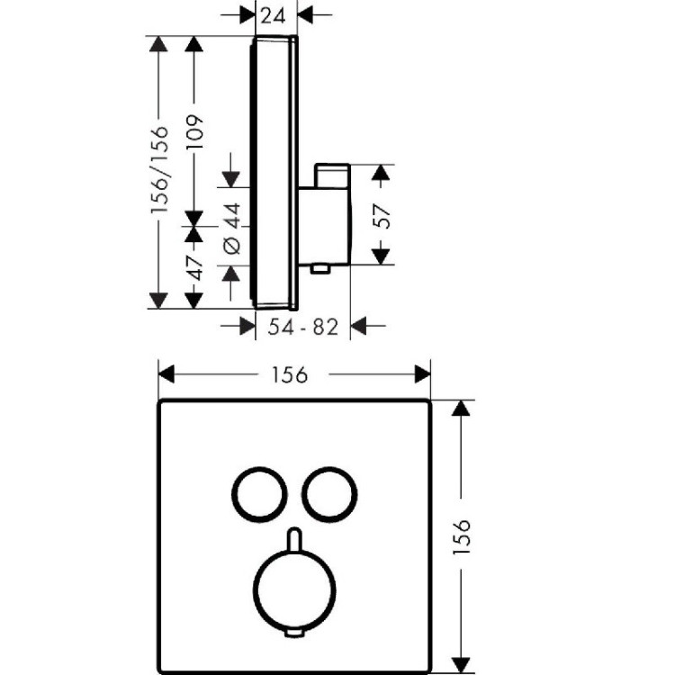 Смеситель для душа Hansgrohe ShowerSelect 15738600 с термостатом