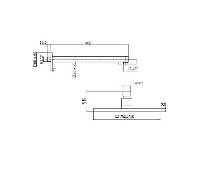 Верхний душ Cezares ROM-SLD-CRM