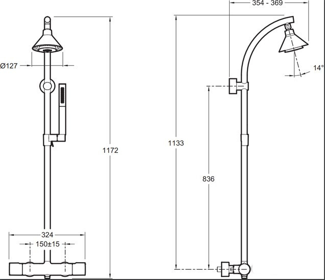 Душевая система Jacob Delafon Moxie E5798-CP с термостатом