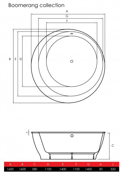Акриловая ванна Vayer Boomerang D1600