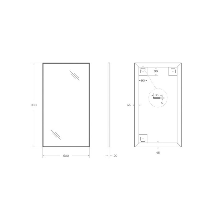 Зеркало в алюминиевой раме BelBagno SPC-AL-1000-800