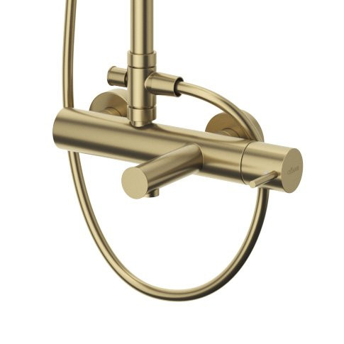 Душевая стойка телескопическая, с изливом с верхним и ручным душем с тонкой ручкой Cezares LEAF-CVDA-30-L-MM