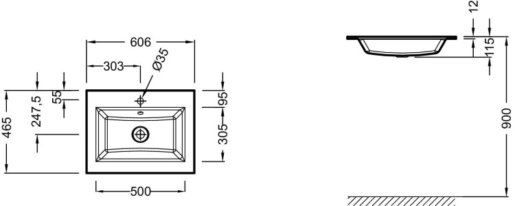 Стеклянная раковина-столешница 60 см Jacob Delafon VOXEB2105-DD2