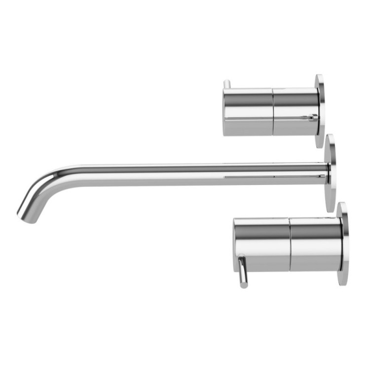 Смеситель для раковины встраиваемый, на три отверстия с тонкими ручками Cezares LEAF-BLI3L-L-GM