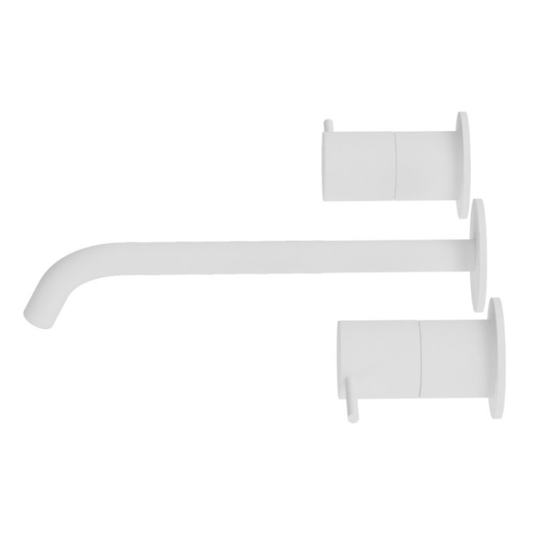 Смеситель для раковины встраиваемый, на три отверстия с тонкими ручками Cezares LEAF-BLI3L-L-GM