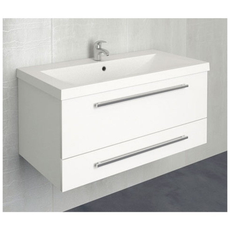 Тумба под раковину 1MarKa Соната 90 подвесная 2 ящика