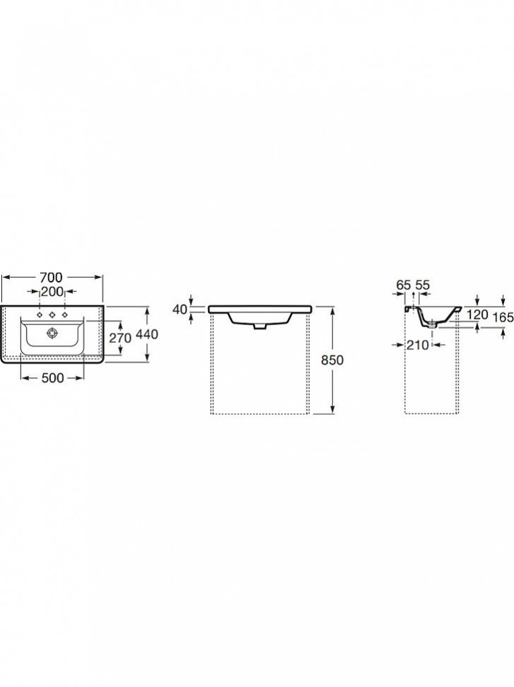 Раковина Roca Unik The Gap 70 327471000