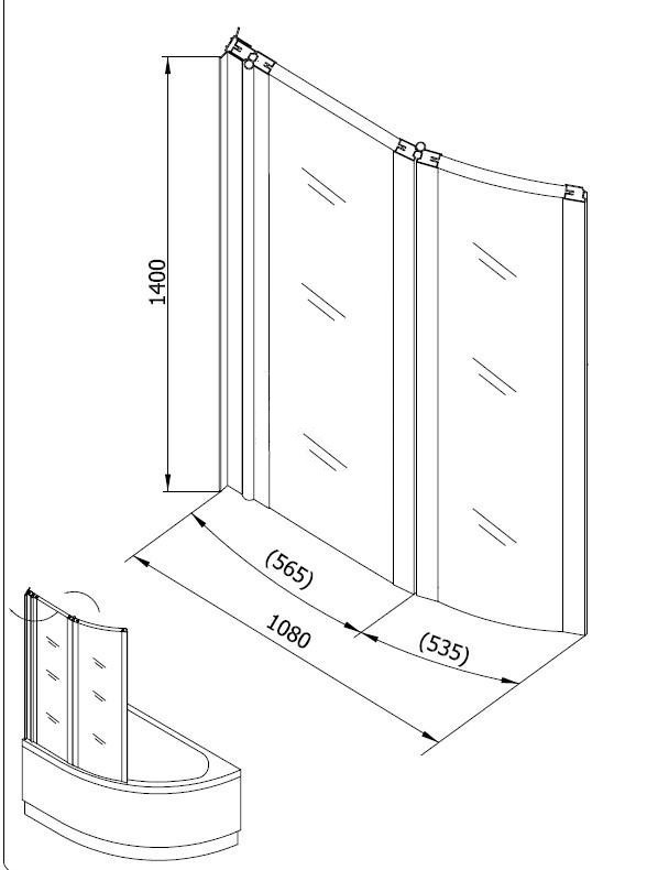 Шторка на ванну Kolpa San Quat TP 108
