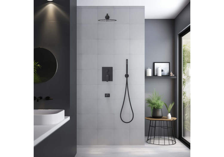 Set 4 в 1 душевой комплект Aquatek, матовый черный AQ1273MB ОБЕРОН