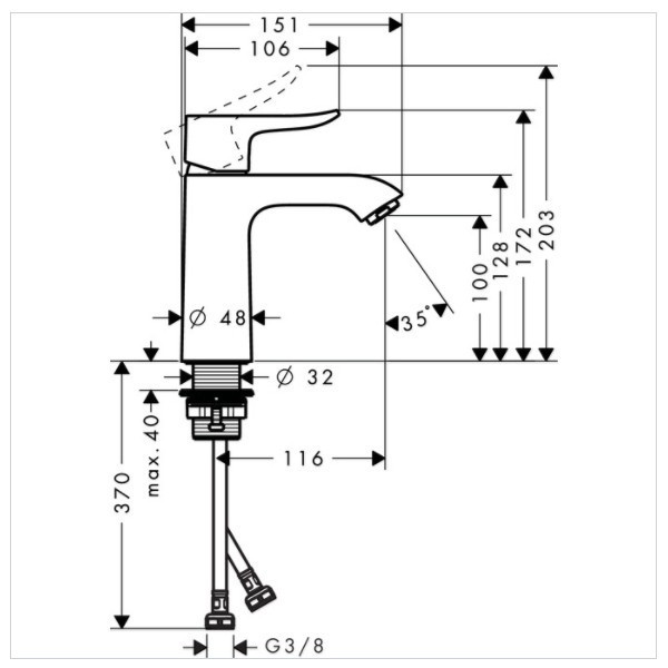 Смеситель для раковины Hansgrohe Metris 31084000