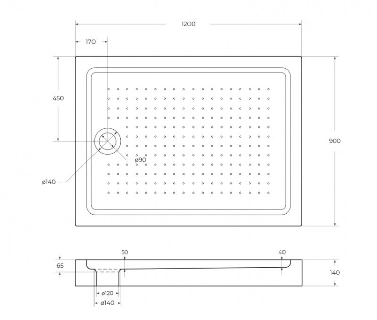Акриловый поддон BELBAGNO TRAY-BB-AH-15-W Cezares TRAY-BB-AH-120/90-15-W