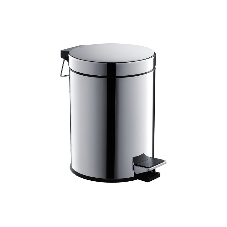 Корзина для мусора с педалью 5л Aquatek полир. хром AQ4991CR