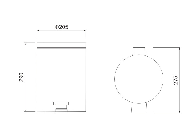 Корзина для мусора с педалью 5л Aquatek полир. хром AQ4991CR