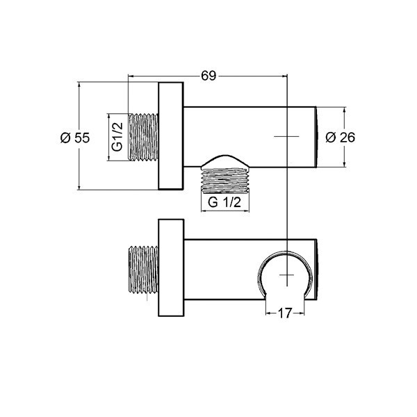 Шланговое подключение Kludi 6054705-00