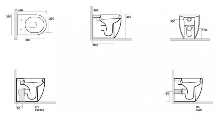 Унитаз Kerasan Flo 3114 приставной