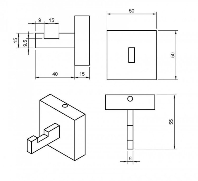 Крючок Cezares PRIZMA-HK1-01