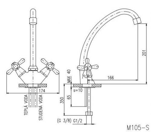 Смеситель Rav Slezak Morava M120.5/2