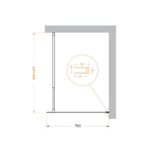 Душевая перегородка BELBAGNO KRAFT-L-1 BelBagno KRAFT-L-1-90-C-NERO